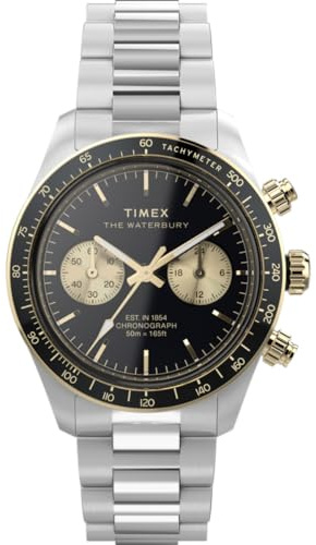 Timex Herren Chronograph Quarz Armbanduhr Waterbury Heritage