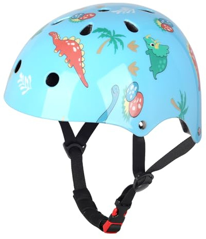 Kids Toddler Boy Dinosaur Bike Helmet, Adjustable Bicycle Helmet from Infant Baby to Children, Multi-Sport for Scooter Skateboard Roller/Inline Skate (Dinosaur, SkyBlue)