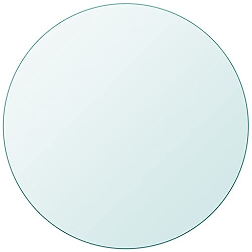 ACAGALA Placa de cristal, diámetro de 40 cm, tablero de mesa de cristal templado redondo, cristal redondo para mesa, chimenea, mesa de café, mesa de jardín endurecida, transparente