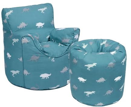 Ready Steady Bed Kids Toddler Armchair Set of 2 | Comfy Children Bean Bag Chairs | Soft Child Safe Seating for Bedroom & Playroom | Ergonomically Designed | Lightweight & Durable (Rex)
