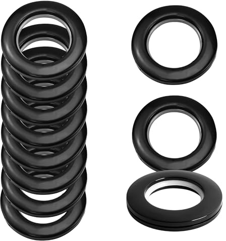 Trimming Shop Black Eyelets Grommets Washers 10pcs Leather Craft Clothing | Strong Corrosion Proof Secure Hold Perfect for Tents Awnings Sewing Canvas Fabric Costumes Footwear Repairs Decoration
