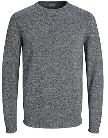 JACK & JONES herr Pullover-tröja Jjebasic Knit Crew Neck Noos, Blå (Navy Blazer Detail: Twisted with Jet Stream), XXL