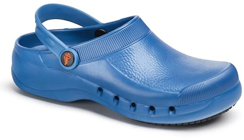 DIAN - EVA Plus Azul 41, Zuecos Anatomicos Ligeros de EVA para Sanidad y Hosteleria, Unisex, Correa Abatible, Planta con Micropuntos de Masaje, Transpirable, Antibacteriano y Antideslizante