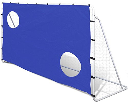 vidaXL But de football avec mur de visée Blanc/bleu