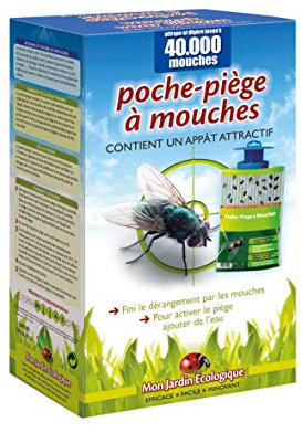 MJE - Poche Piège A Mouches - Avec Appât - Pour Extérieur - Attrape Et Digère Jusqu'à 40 000 Insectes, Plastique vert/bleu