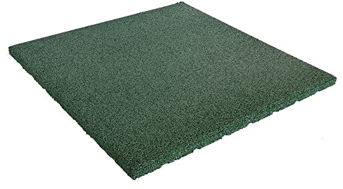 Vivol 2 stycken fallskyddsmattor, grön, 50 x 50 cm x 20 mm, TÜV-certifierad kvalitet, lekplats, barnkammare, skola, fitness- och crossfit-golvmattor som kan skäras till i storlek