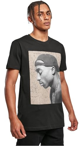 Mister Tee Herren Tupac Cracked Background Tee T-Shirt, Black, S