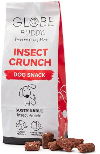 Globe Buddy Insect Crunch | Friandise Crunchy pour Chien à Base d’Insectes | avec des Insectes & des Légumes | Le Choix Durable & Naturel | sans céréales | 200 g | Fabriqué en Allemagne