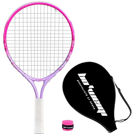 bo'weiqi 17 Kids Tennis Racket for Aged 2-4, Lightweight Toddler Tennis Racket for Outdoor/Indoor Sports Including 1 Tennis Racket,1 Non-Slip Grip and 1 Shoulder Strap Bag Easy Carry(Pink)