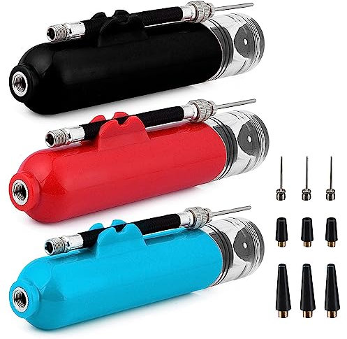 3 Stück Dual Action Ballpumpe, Kugelpumpe, mit Schlauchhalterung, Sport Ball Pumpe, Sports Stable Dual Action Ballpumpe, für Basketball Fußball Volleyball Sport Ball und Andere Aufblasbare Bälle