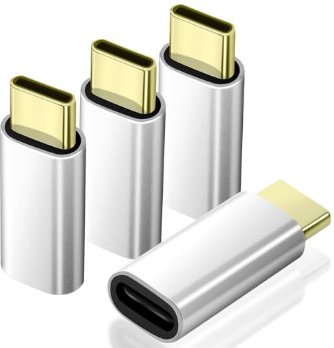BabyElf USB C Adapter Lightning (Buchse) auf USB Typ C (Stecker) Ladekabel-Adapter für iPhone 16 15 Series für AirPods 4 Pro 2 Galaxy S24/Note 20 Pixel 9 Mate 60 Pro(4er-Pack)