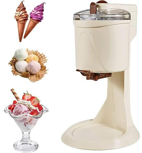 FANYING Machine à CrèMe GlacéE Italienne 1000Ml, Machine De Fabrication De CrèMe GlacéE Molle à La Maison, Mini Machine Automatique à CôNe De Yaourt