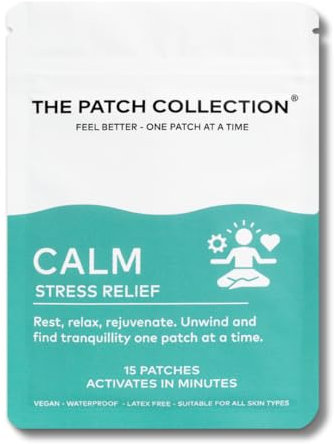The Patch Collection® - Ultimate Calm Patch for Stress & Anxiety Relief, Mind & Mood Support | Ashwagandha, Valerian Root, Passion Flower, Vitamin B | 8 Hour Calmness | Vegan & Latex Free (Pack of 15)