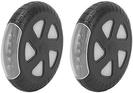 FLEXMAN 1 par de Luces de Seguridad para Cochecito, Luces LED en Forma de Rueda, Lámpara de Seguridad Impermeable para Cochecito con 2 Efectos de Iluminación para Cochecitos