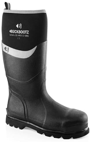 Buckler Buckbootz BBZ6000 Premium Neoprene & Rubber Safety Wellington Boots (Black, UK Footwear Size System, Adult, Men, Numeric, Wide, 9)