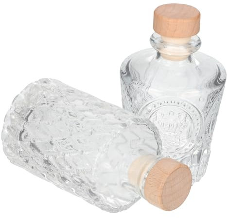 GOOHOCHY 2pezzi Bottiglie Trasparenti Tappi Ermetici Per Conservazione e Speciali Design e