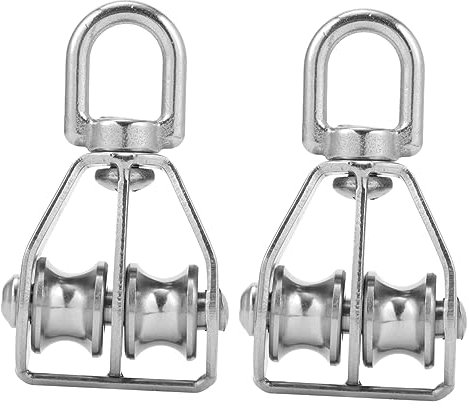 Alipis 2Stücke Riemenscheibe Schwenkbarer Riemenscheibenblock Für Schwere Rostfrei Korrosionsbeständig Für Transportzubehör Hebeanwendungen