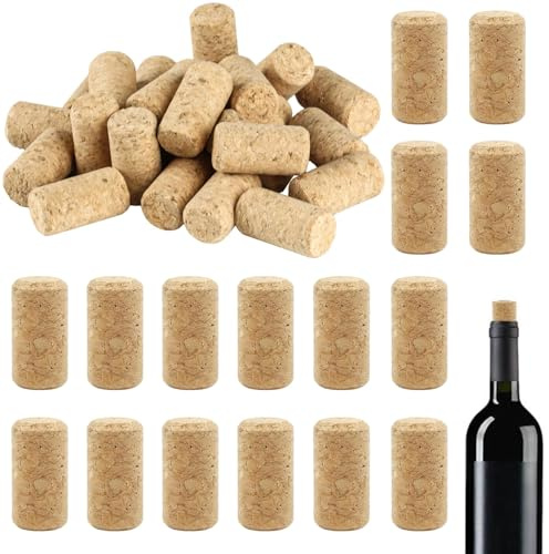35 Pcs Wine Corks – Natural Cork Stoppers for Crafts, Wine Bottles, Home Brewing, Wooden Corks for DIY Projects, Airtight Bottle Sealing