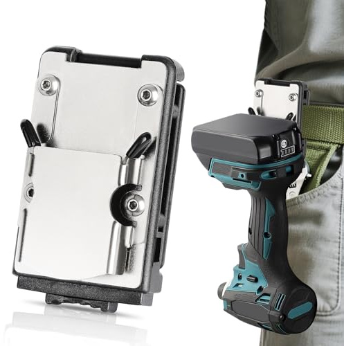 Nymblis Drill Holster for Tool Belt, 304 Stainless Steel Tape Measure Holder, Adjustable Tool Belt Clip, Clip-on Drill Holster for Cordless Drill, Impact, Nailer