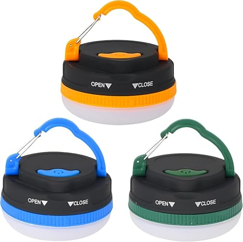 LED Camping Lantern Waterproof, Portable Tent Light with 3 Light Modes, Magnetic Base, Electric Lantern Flashlight for Camping/Hiking/Fishing/Emergency(3 Packs)