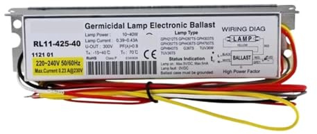 Reattori elettronici, RL11-425-40 Reattore da 40 W T5 for GPH436T5L GPH793T5L GPH843T5L G36T5L TUV36WT5 TUVPL-L36W