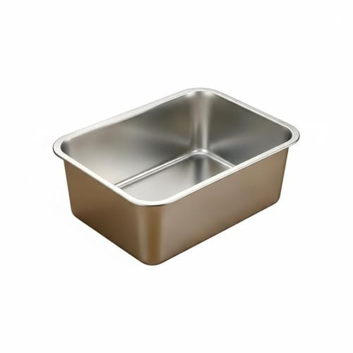 predolo Teglia Rettangolare in Acciaio Inox, Fondo Piatto Pirofila, Vassoio da Portata, Angoli Arrotondati Vassoio da Portata per Cucina, 45x35x15cm, Vasca Profonda