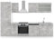Vicco Küchenzeile R-Line, Küchenblock, Beton/Weiß, 300 cm ohne Arbeitsplatte