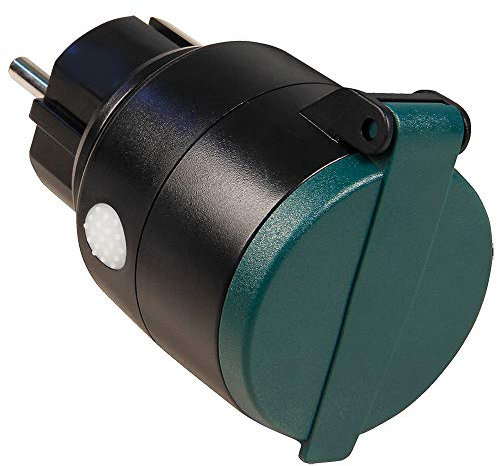 BestPlug Prise télécommandée 3000 W – max. 150 m – IP44 – pour intérieur et extérieur avec rabat de protection – Noir/vert avec télécommande