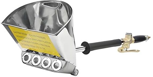 Mortel spruta, bärbar korrosionsbeständig vägg mortel cement sprutpistol, stuck spade, med fyra spruthål med 18 mm bländare och koppar - gjuten tryckventil