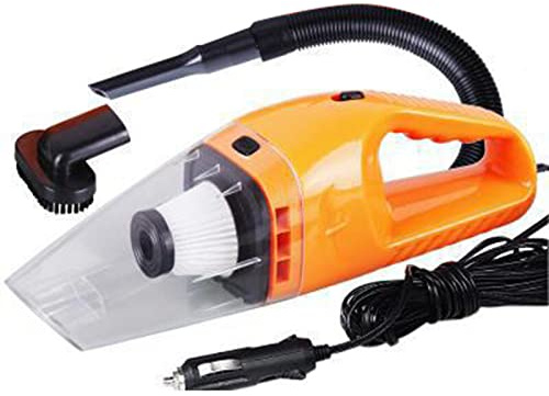 Dammsugare för bil, handhållen dammsugare, professionell hög effekt, bärbar sladd, handhållen bildammsugare, för bilhem (orange)