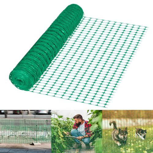 YRHome 1 x 30m Absperrzaun Kunststoff Grün Bauzaun Warnzaun Warnnetz mobiler Hundezaun Auffangnetz Wildzaun Fangzaun Sicherheitsnetz Fangnetz Baustellnetz Hühnerzaun Schutznetz für Garten camping
