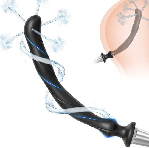 AMZII 7.0 Poire Lavement Rectale Adulte,245mm Gode Anal Godemichets Flexible de Douche avec 5 Trous Pulvérisateur,Poire de Lavement intime Anus Douche Tuyau Douche Lavement Anal Plug Godes