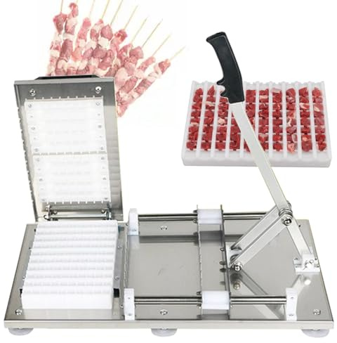 Máquina para hacer brochetas y pinchos de carne de acero inoxidable con 2 cajas de molde para barbacoa, cocina, pícnics - Herramienta de pincho sin esfuerzo
