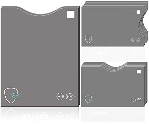 WallTrust® RFID NFC Blocker Cover Set | Housse de Blocage * TÜV Allemand approuvé * pour Le Passeport de Carte d'identité de débit de crédit | 12 Pack | Etui de Support