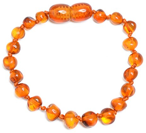 Genuine Baltic Amber Bracelet - Polished Cognac Color Anklet - 100% Authentic Baltic Amber - Handmade Jewelry (15.00)