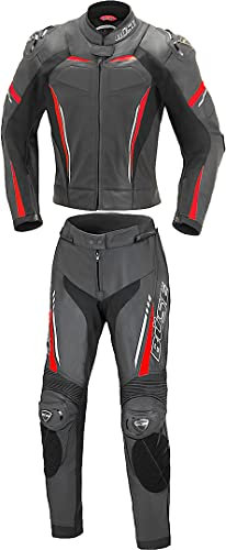 Büse Imola 2-Teiler Damen Motorrad Lederkombi, schwarz/rot