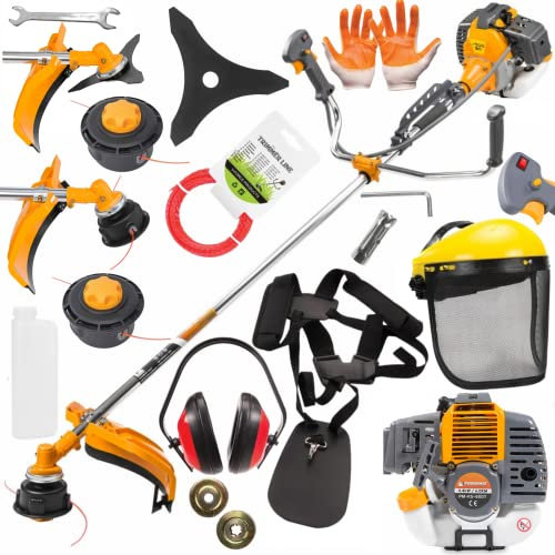 Desbrozadora de gasolina de 52 cc, 6 CV, Podadora, Juego de Accesorios
