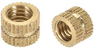 uxcell Knurled Insert Nuts, M6 x 6mm(L) x 8mm(OD) Female Thread Brass Embedment Assortment Kit, 40 Pcs