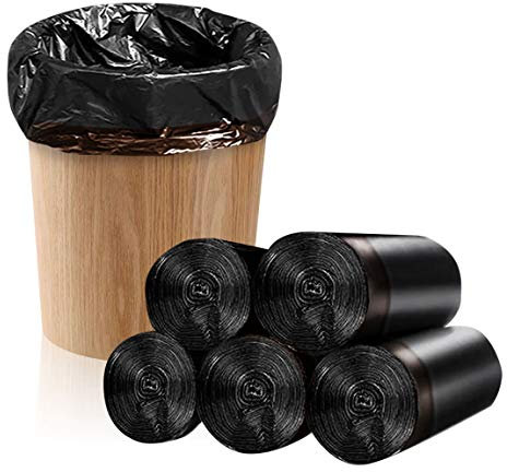 LAPONO Sacs à ordures Sacs de Poubelle Ajustement Noir pour la Cuisine Bureau Chambre Salle de Bain Jardin et Sacs de la Cour extérieure
