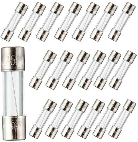 BOJACK F15AL250V 5x20 mm 15 A 250 V Fusibles de fundición rápida 15 amperio 250 voltios 0.2 x 0.78 pulgadas Fusibles de tubo de vidrio(paquete de 20 piezas)
