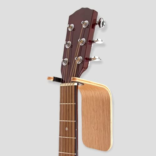 Guitar Wall Hanger - Secure Guitar Wall Mount for Acoustic/Ukulele - Space-Saving Guitar Accessories - Easy to Install Guitar Hook - Elegant Design Guitar Stand for Home/Studio Neck up to 2 in (50mm)