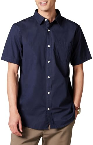 Amazon Essentials Men's Short-Sleeve Stretch Poplin Shirt (Available in Big & Tall)