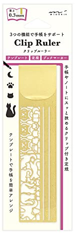 Midori 42291006 linjal, clip-linjal, kattmönster A
