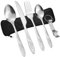 Vicloon Couverts en Acier Inoxydable, 5 pièces de Ensemble de Couverts, Ensemble de Couverts Transportables, Couverts en Acier Inoxydable avec Idéal pour Les Voyages et Le Camping (Fleur-Noir)