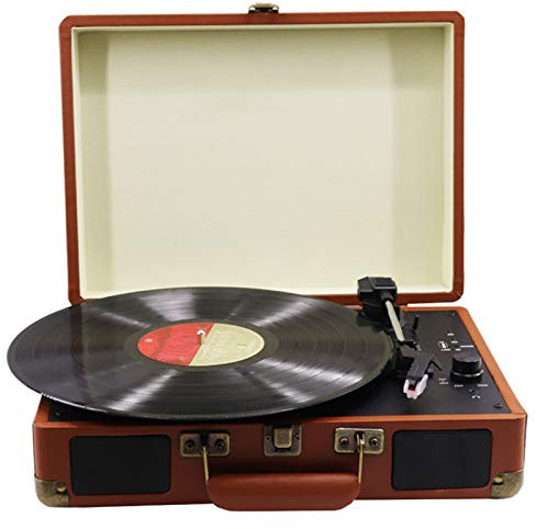 ROLTIN Giradischi Altoparlanti Incorporati, Giradischi Bluetooth per Giradischi in Vinile, Compatibile con Dischi 18/25/30CM e 33/45/78, per Donne, Design Valigia