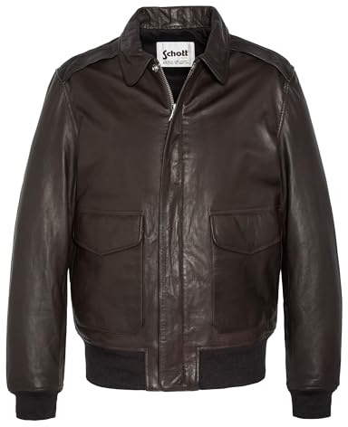 Schott NYC Lcflyvint Herren-Lederjacke, braun, L