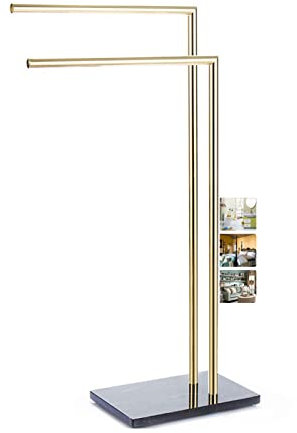 Portasciugamani autoportante con mensola in acciaio Sta Porta asciugamani Stand scaletta portasciugamani Stand Bagno Portasciugamani Bar Organizer Nero 70 x 25 x 120 cm