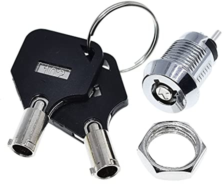 Avejjbaey Cerradura tubular de acero inoxidable de 12 mm de alta seguridad para llave con 2 llaves, doble cara