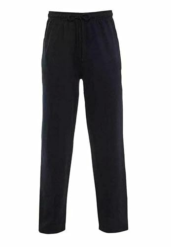 Beach Stone® Jogging Pants Mens Tracksuit Bottoms Trousers Casual Men's Fleece Open Bottom Joggers Zip Pockets Elasticated Open Hem Classic Jog Pants Sweatpants Sports Jogger Sizes S-5XL Black