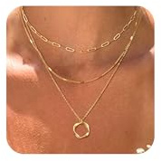 VIROMY Gold Necklaces for Women,Layered Stackable Pendant Necklaces